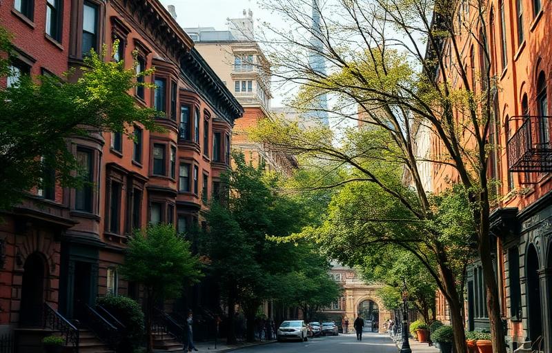 Greenwich Village neighborhood in Manhattan, NY